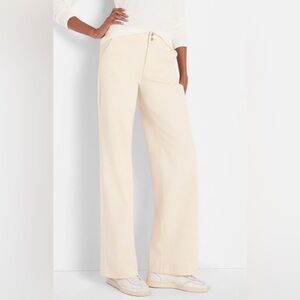 Nic + Zoe 31" Weekend Wide Leg Trouser Jeans in Canvas Cream Size 27 NWT !